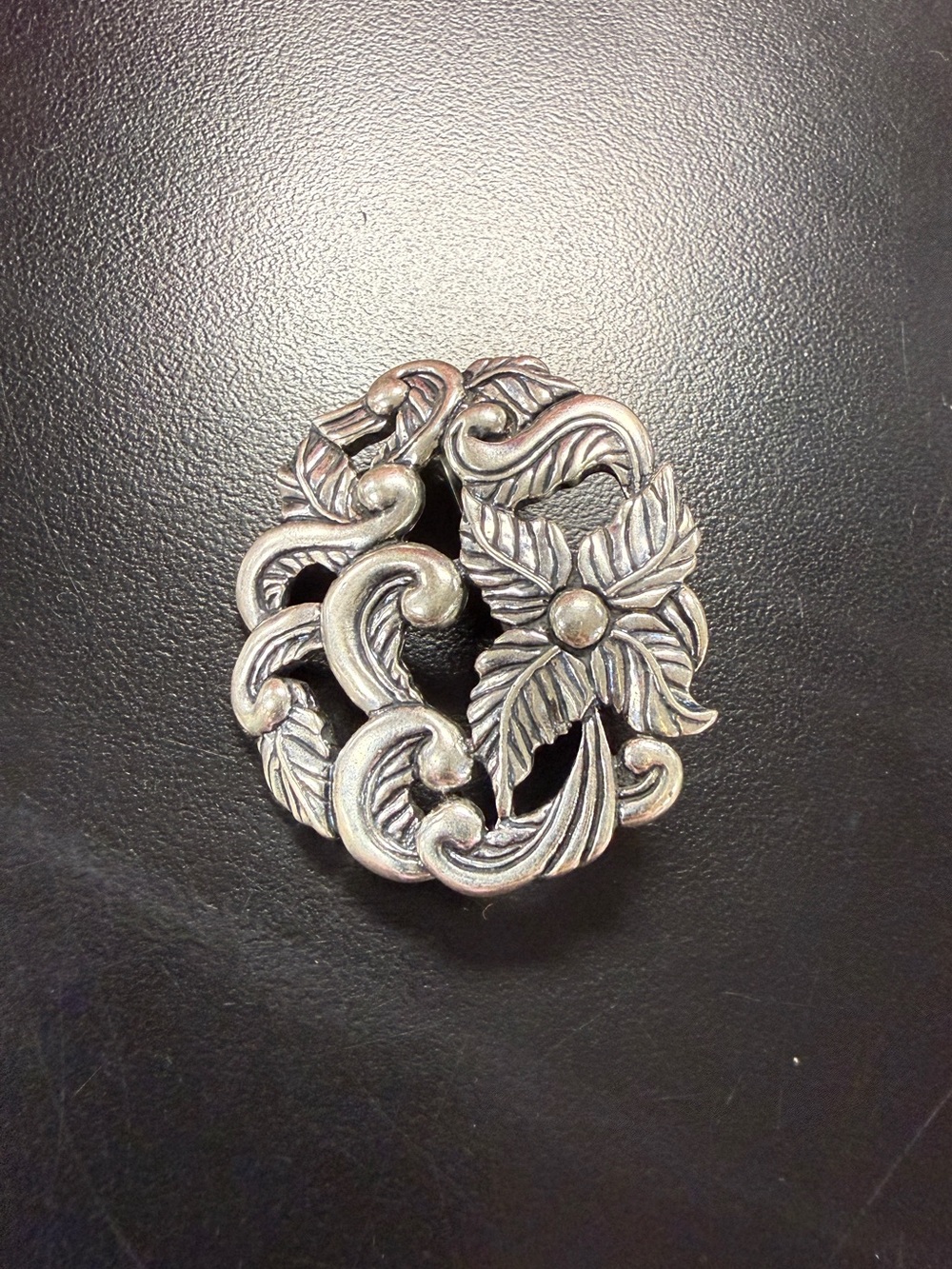 Carolyn Pollack Sterling Silver Ornate Floral  Pendant Brooch